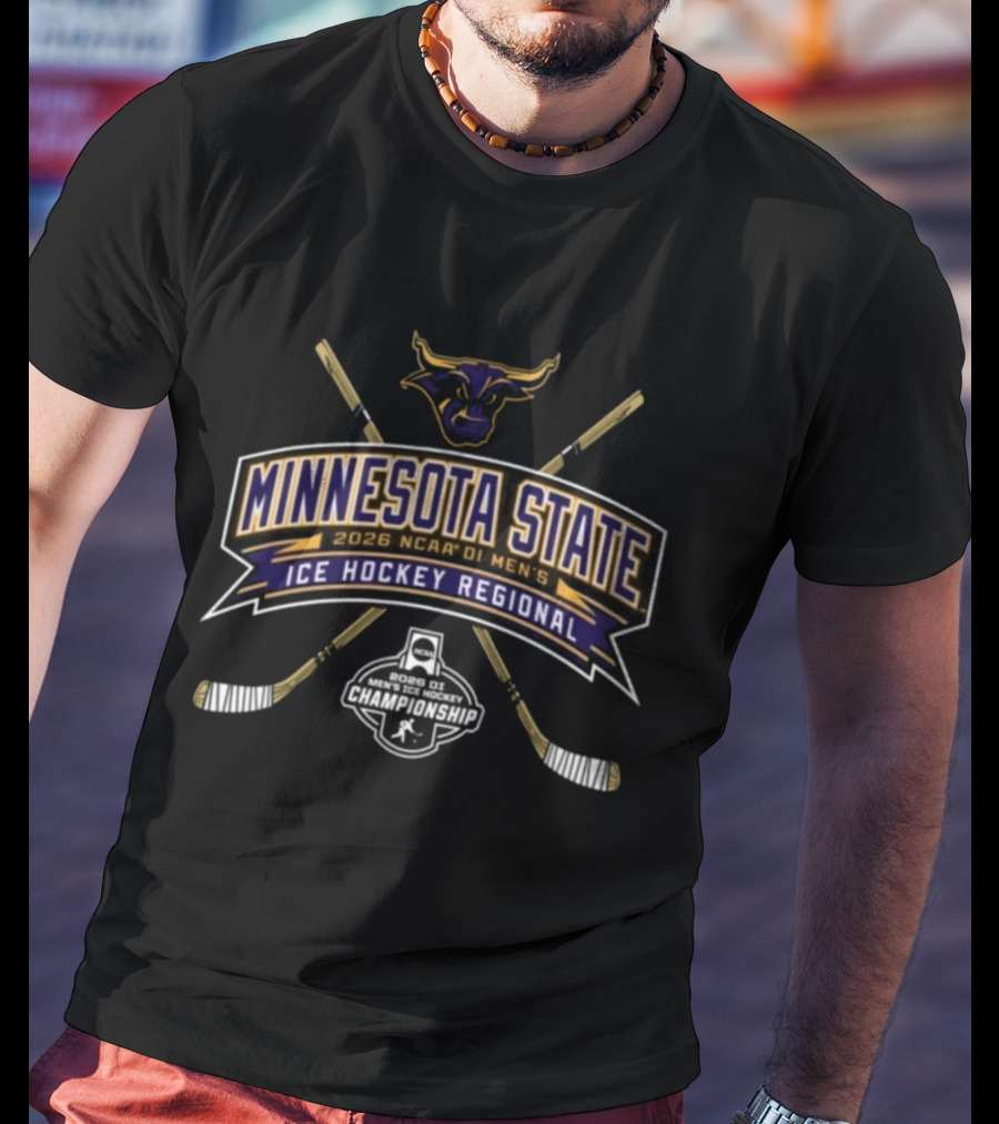 Minnesota State Mavericks 2026 NCAA DI Men's Ice Hockey Regional Championship Event T-Shirt