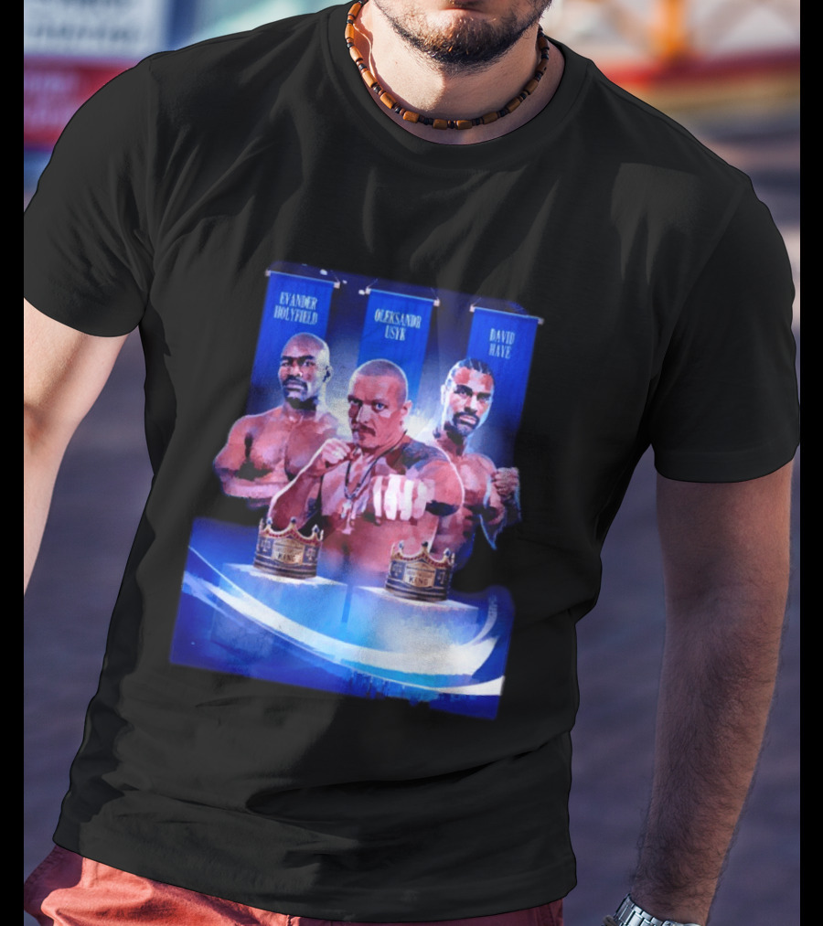 Oleksandr Usyk Evander Holyfield David Haye Boxing Cruiserweight King Patterson Collage T-Shirt