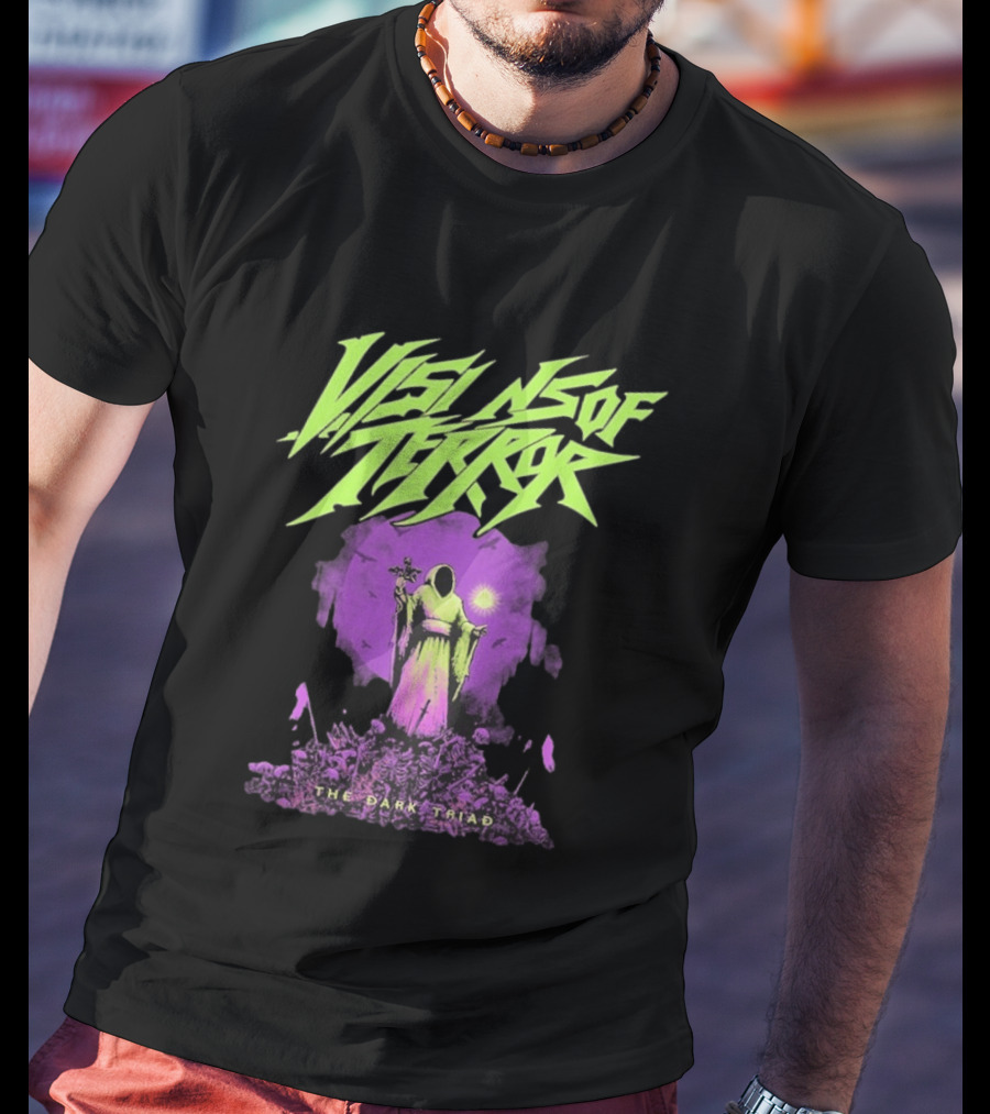 Visions Of Terror The Dark Triad Hooded Figure Symbolism T-Shirt