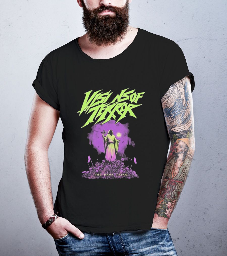 Visions Of Terror The Dark Triad Hooded Figure Symbolism T-Shirt