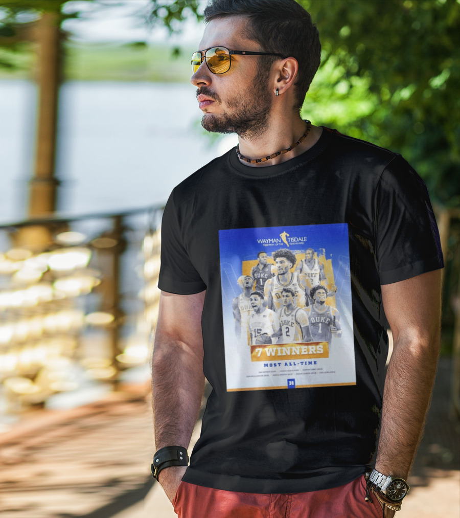 Wayman Tisdale Freshman Of The Year Award Duke Blue Devils 7 Winners Most All Time T-Shirt