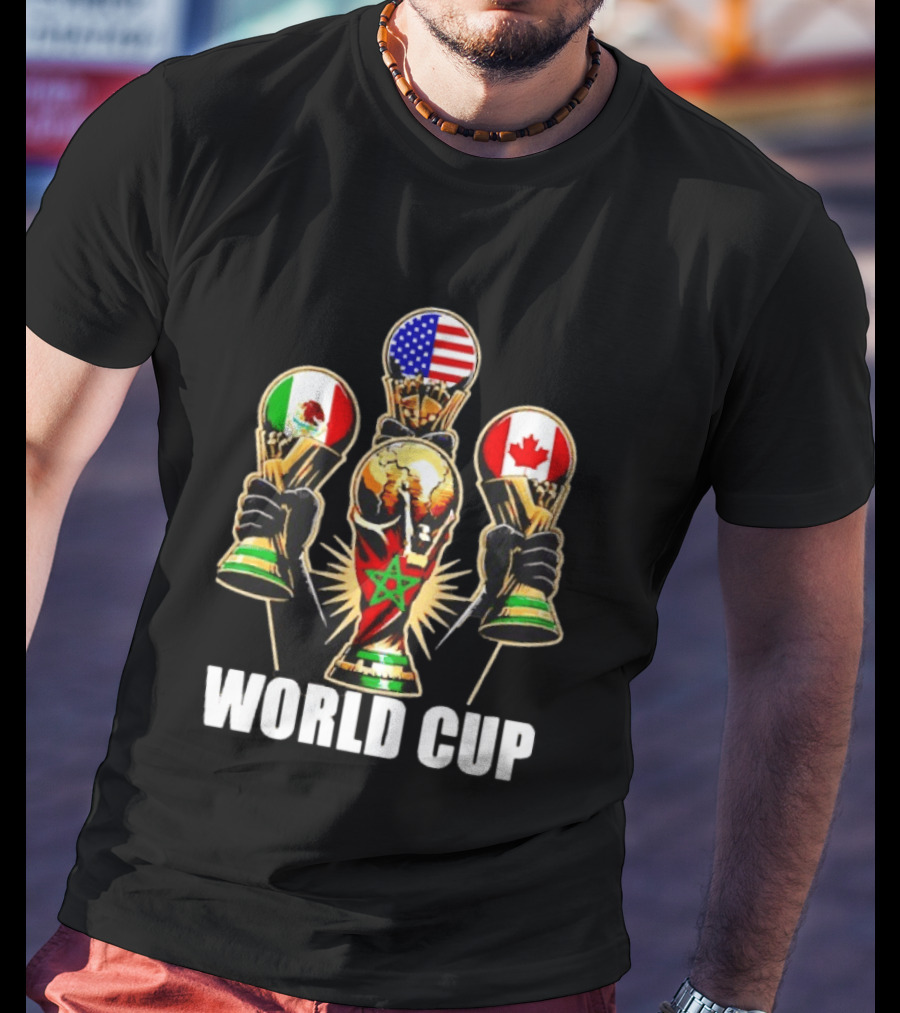 FIFA World Cup 2026 Host Nations USA Mexico Canada Trophy Celebration T-Shirt