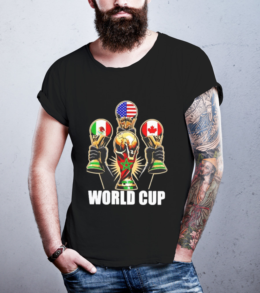 FIFA World Cup 2026 Host Nations USA Mexico Canada Trophy Celebration T-Shirt