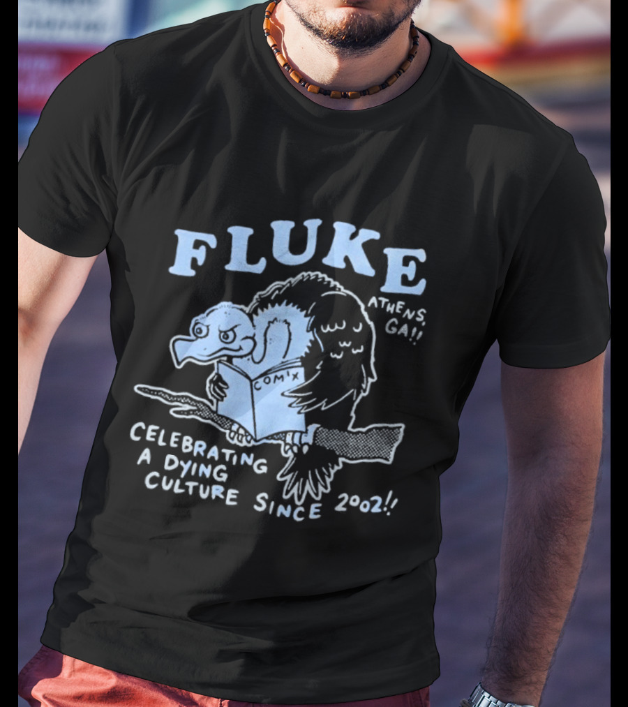 Fluke Celebrating A Dying Culture Since 2002 Athens GA Owl T-Shirt