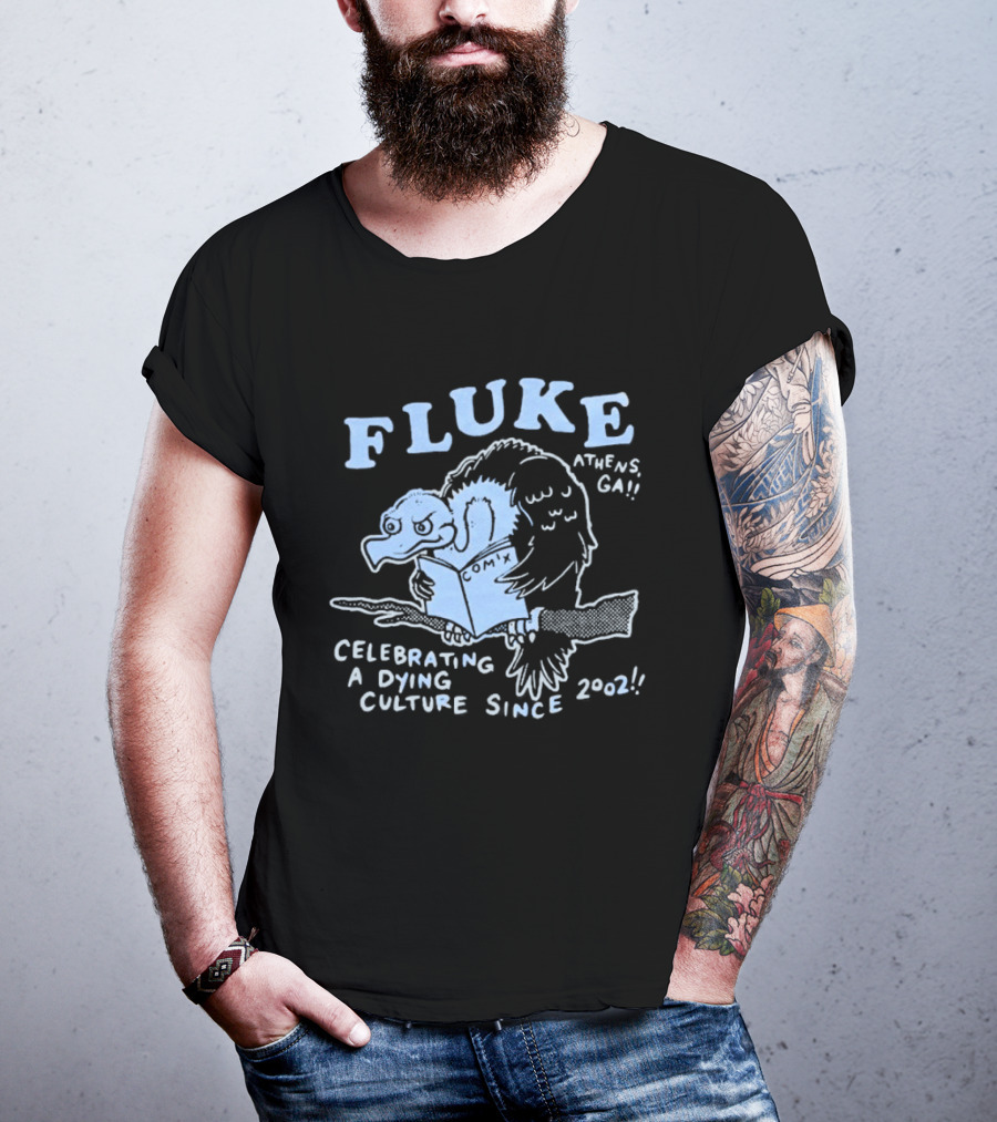 Fluke Celebrating A Dying Culture Since 2002 Athens GA Owl T-Shirt
