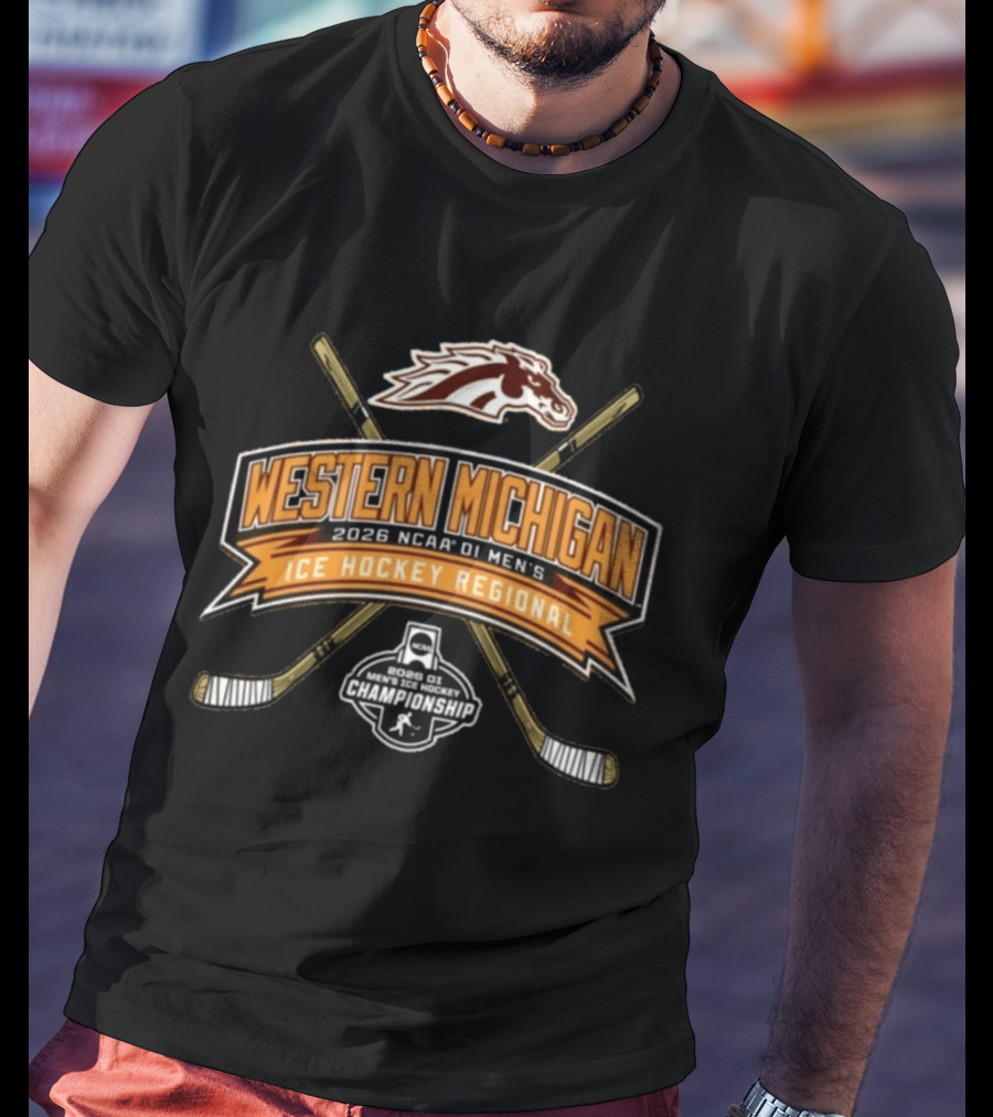 Western Michigan Broncos 2026 NCAA DI Men's Ice Hockey Regional Championship Competition T-Shirt