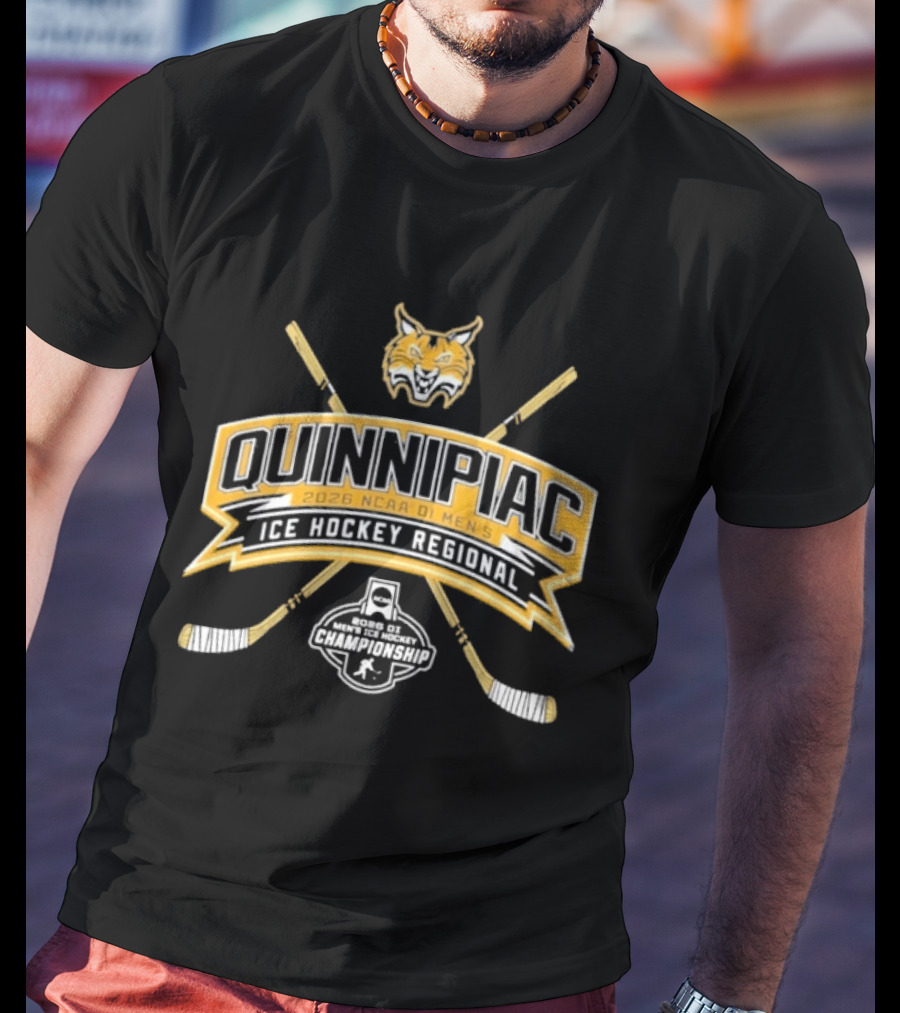 Quinnipiac Bobcats 2026 NCAA DI Men's Ice Hockey Regional Championship T-Shirt