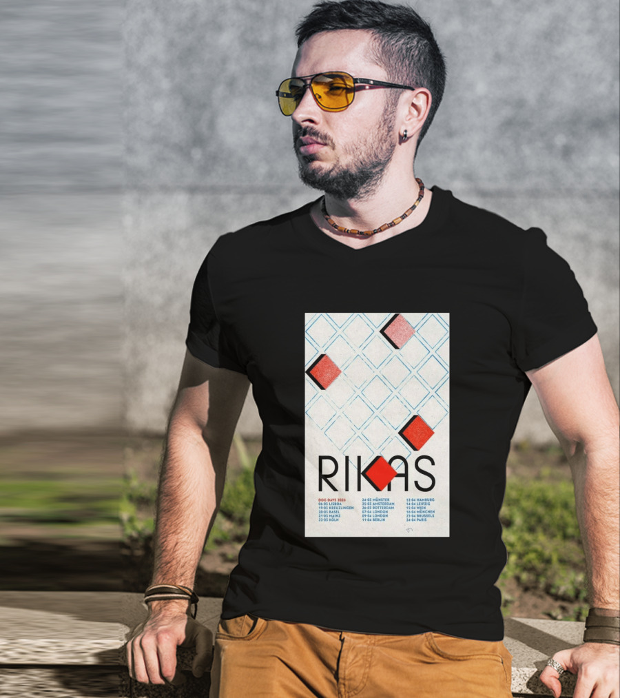 Rikas Dog Days Tour 2026 Lisbon Kreuzlingen Basel Mainz Koln Munster Amsterdam Rotterdam London Berlin Hamburg Leipzig Wien Munchen Brussels Paris T-Shirt