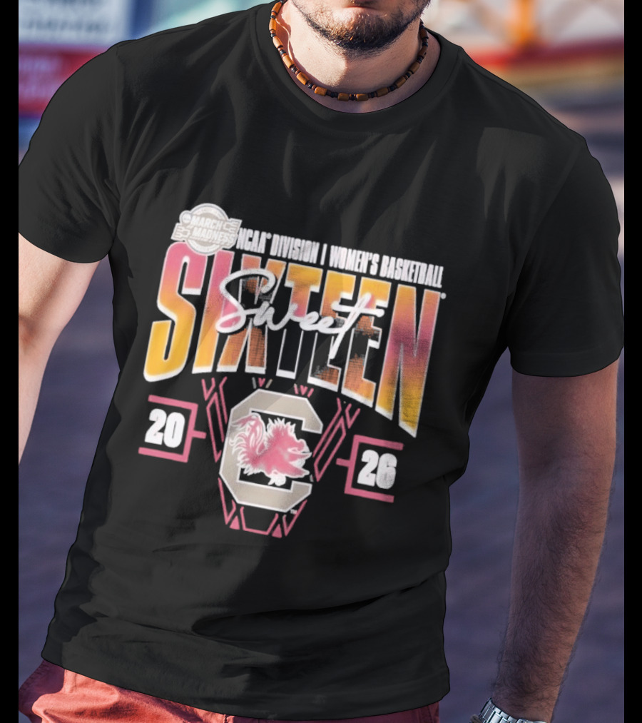 March Madness 2026 Sweet Sixteen South Carolina Gamecocks Women's Basketball Tournament T-Shirt