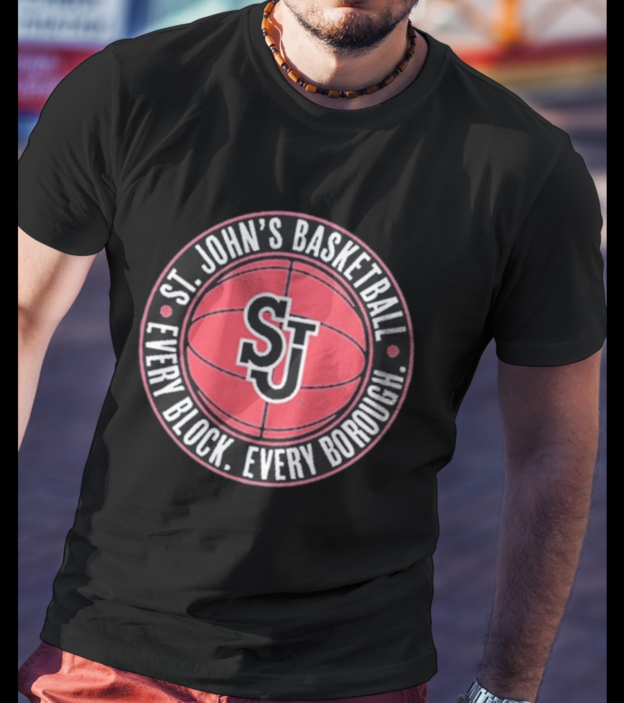 St. John's Basketball SJ Every Block Every Borough T-Shirt