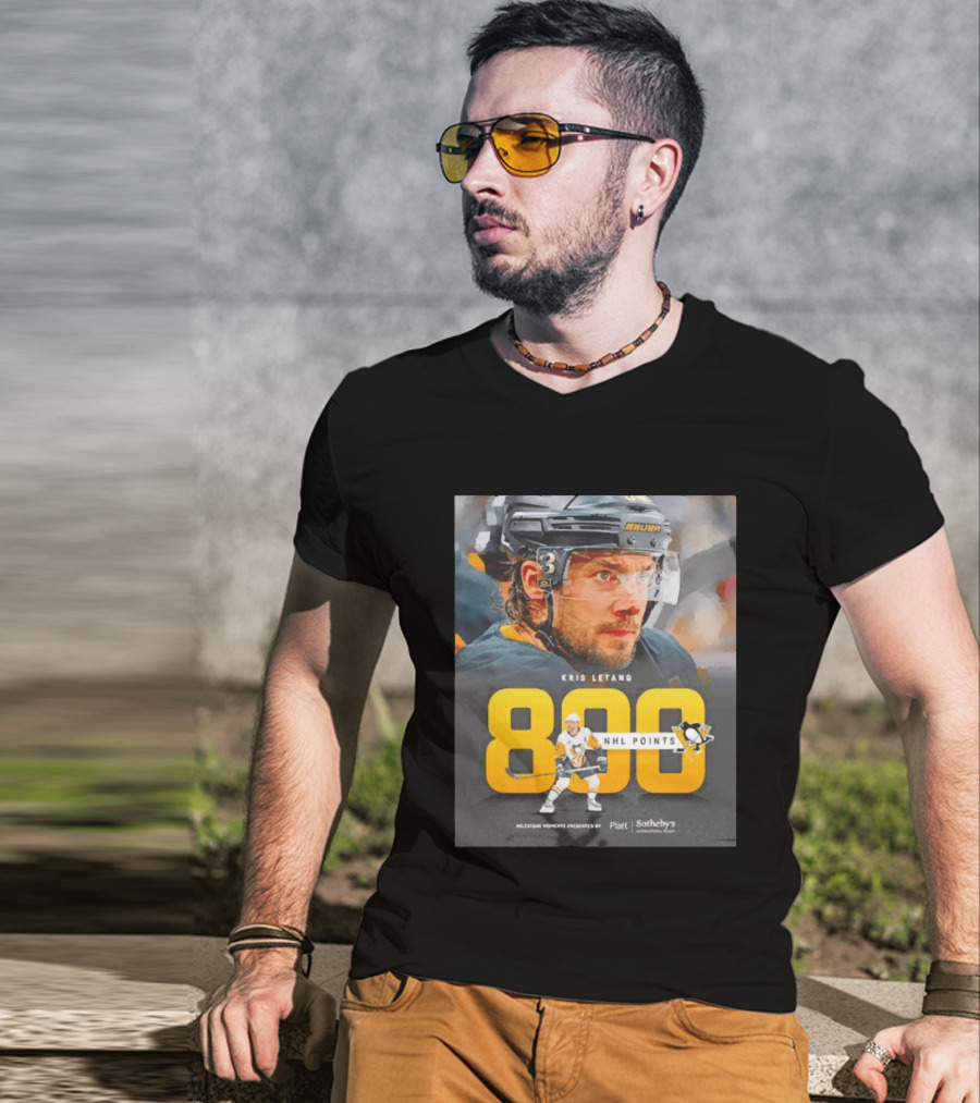 Kris Letang 800 NHL Points Pittsburgh Penguins Milestone Moments T-Shirt