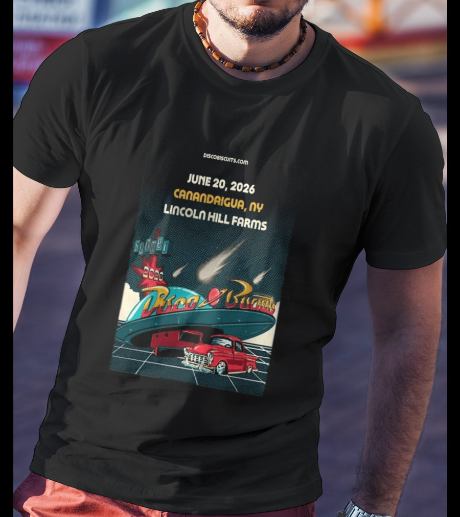 Disco Biscuits June 20 2026 Canandaigua NY Lincoln Hill Farms Summer Tour T-Shirt