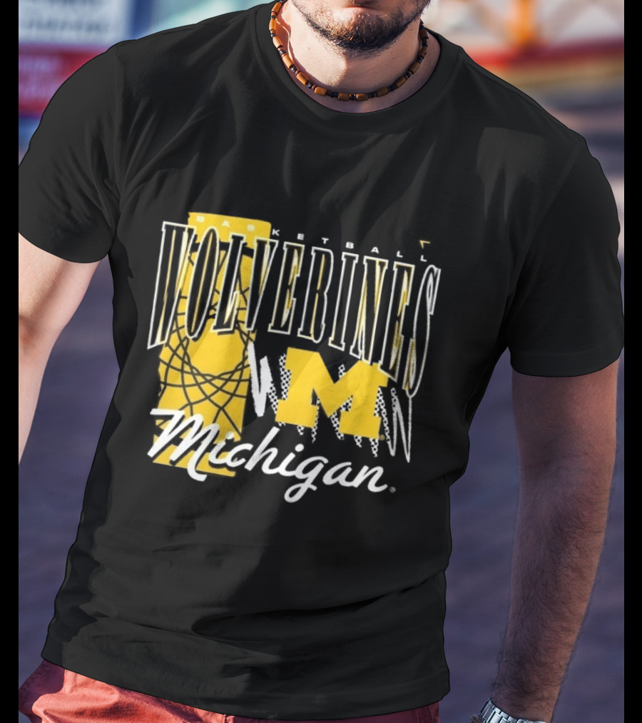 Michigan Wolverines Basketball M Logo March Madness Fan Gear T-Shirt