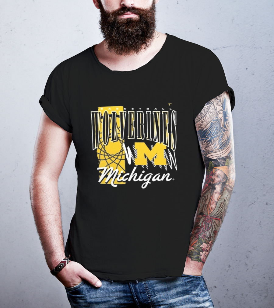 Michigan Wolverines Basketball M Logo March Madness Fan Gear T-Shirt