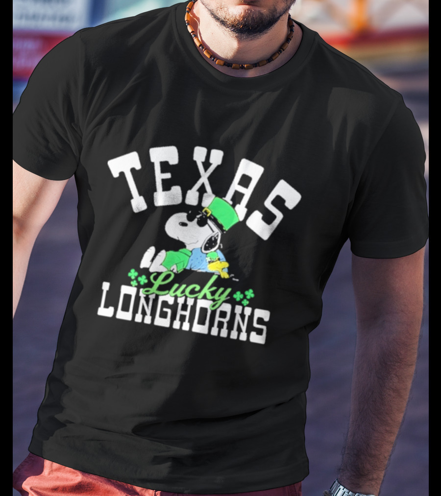 Texas Longhorns Lucky Snoopy St. Patrick's Day T-Shirt