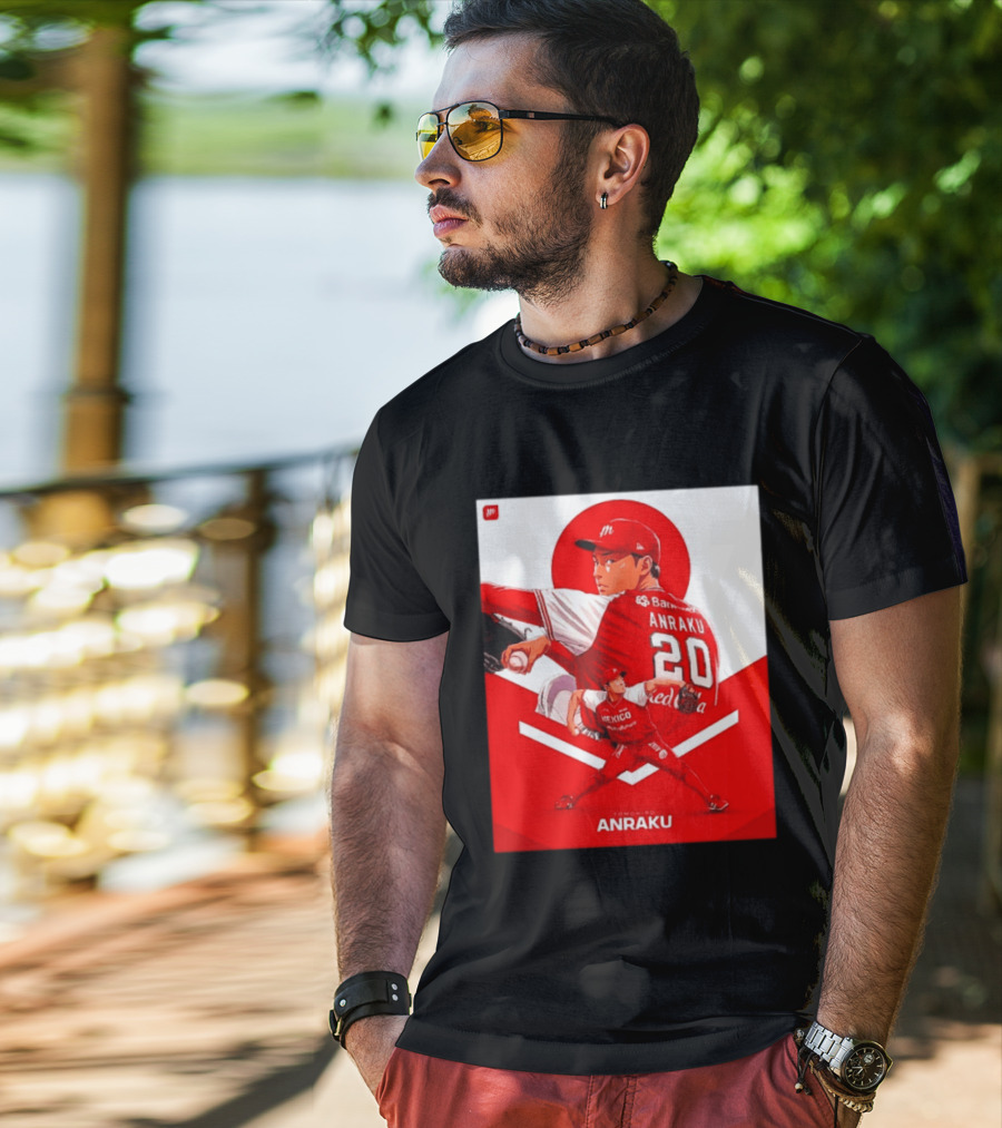 Tomohiro Anraku Diablos Rojos México Baseball Pitcher 20 Red Uniform T-Shirt