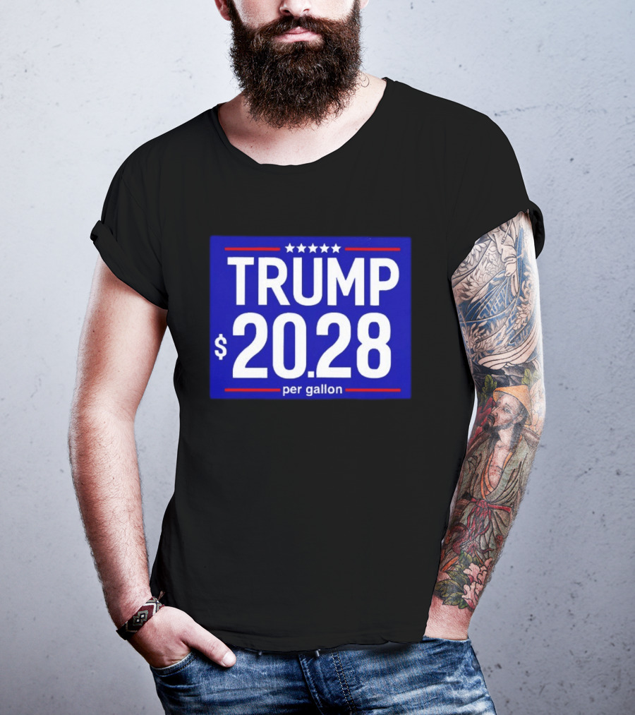 Trump 2028 Per Gallon Five Stars Blue T-Shirt