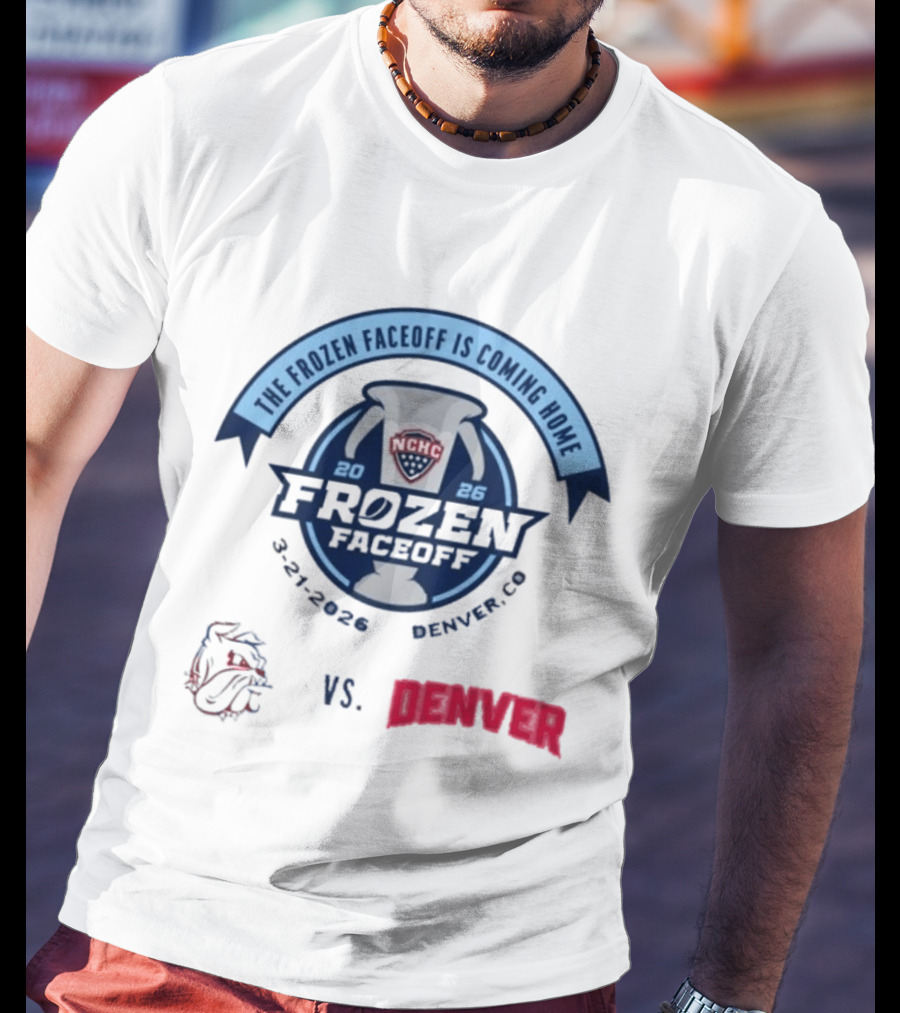 NCHC Frozen Faceoff 2026 Denver Vs Minnesota Duluth Hockey Matchup March 21 T-Shirt