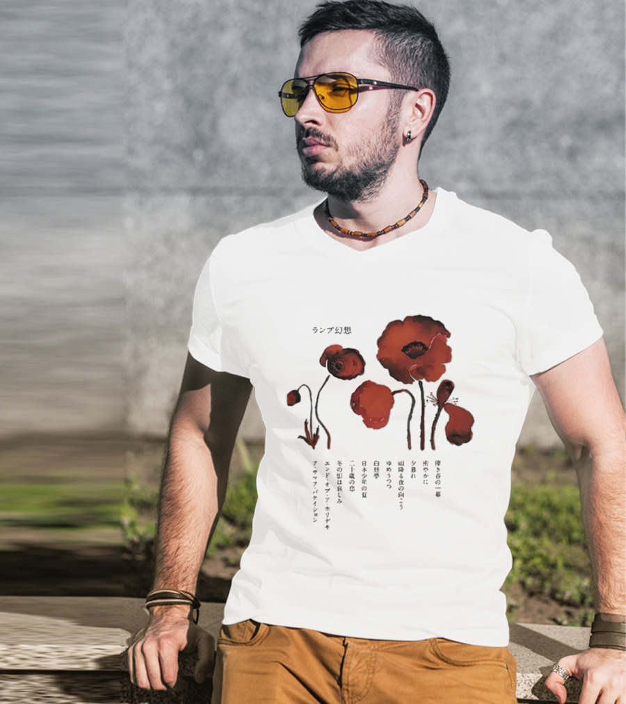 Poppy Flowers Lamp Genso 2025 Vintage Aesthetic T-Shirt