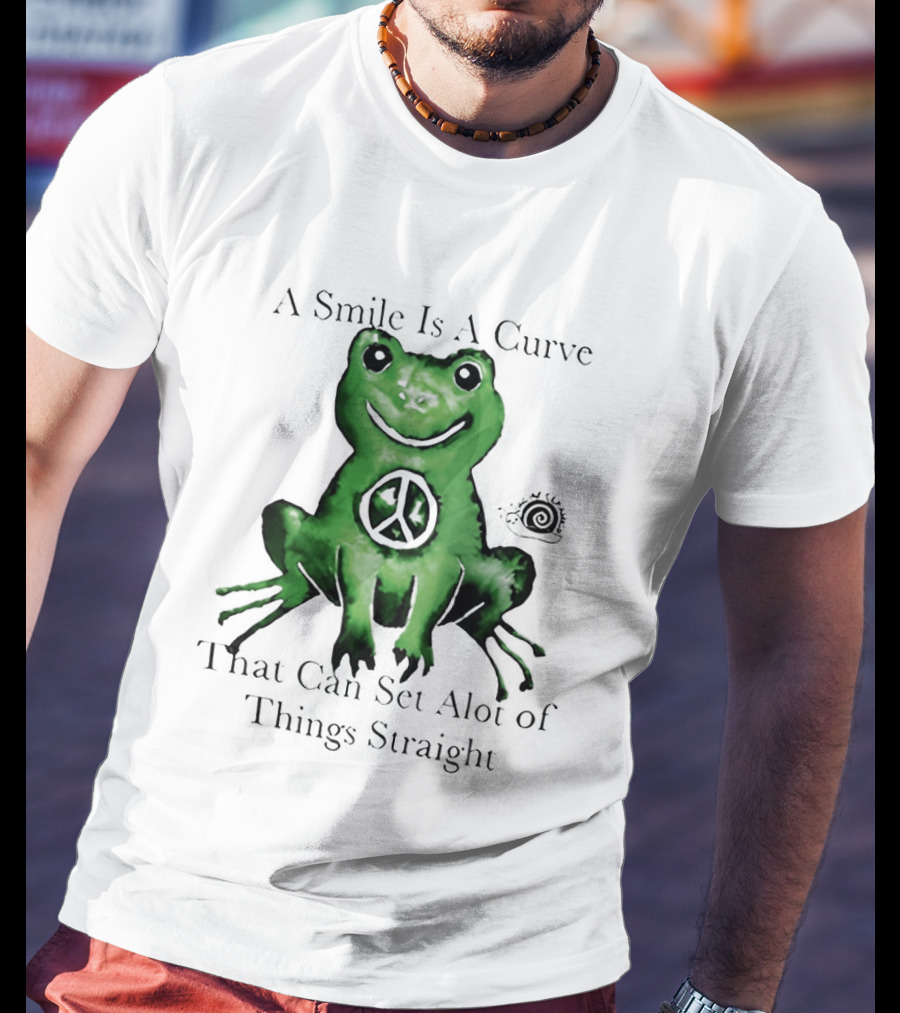 A Smile Is A Curve Peace Symbol On Frog That Can Set A Lot Of Things Straight T-Shirt