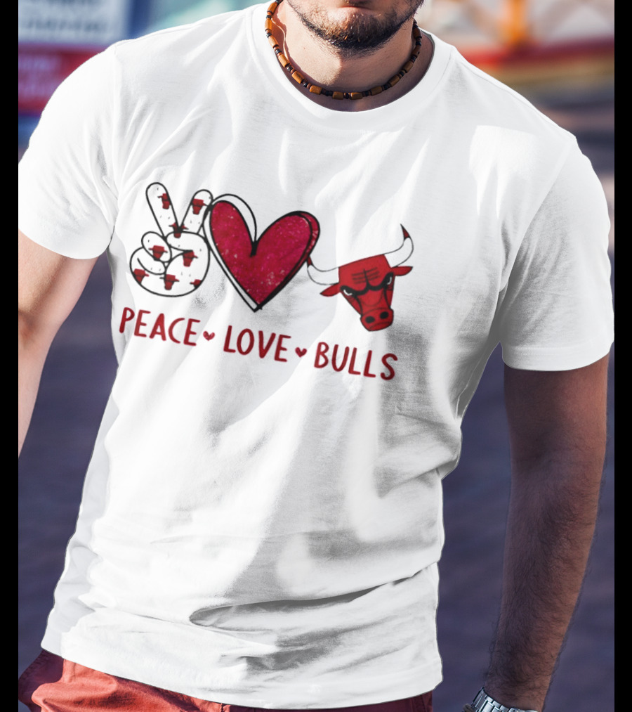 Peace Love Chicago Bulls NBA T-Shirt