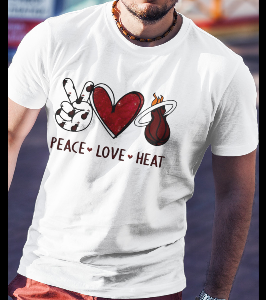 Peace Love Miami Heat Basketball Team Fandom T-Shirt