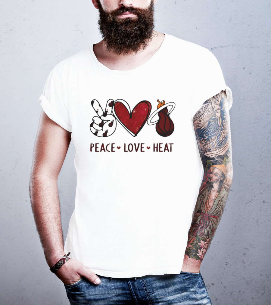 Peace Love Miami Heat Basketball Team Fandom T-Shirt