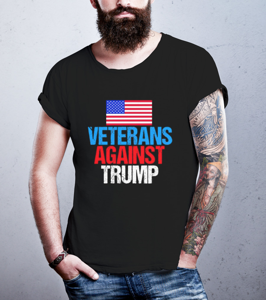 American Flag Veterans Against Trump T-Shirt