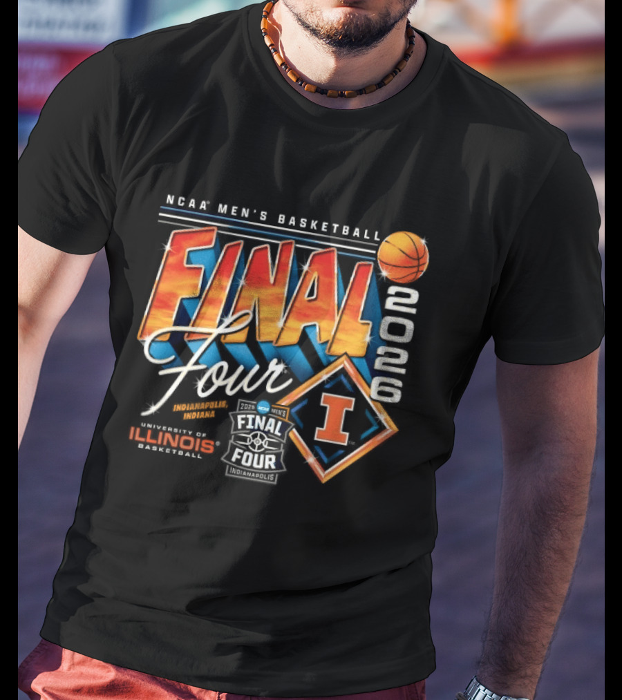 NCAA Men's Basketball Final Four 2026 Illinois Championship Hoops T-Shirt