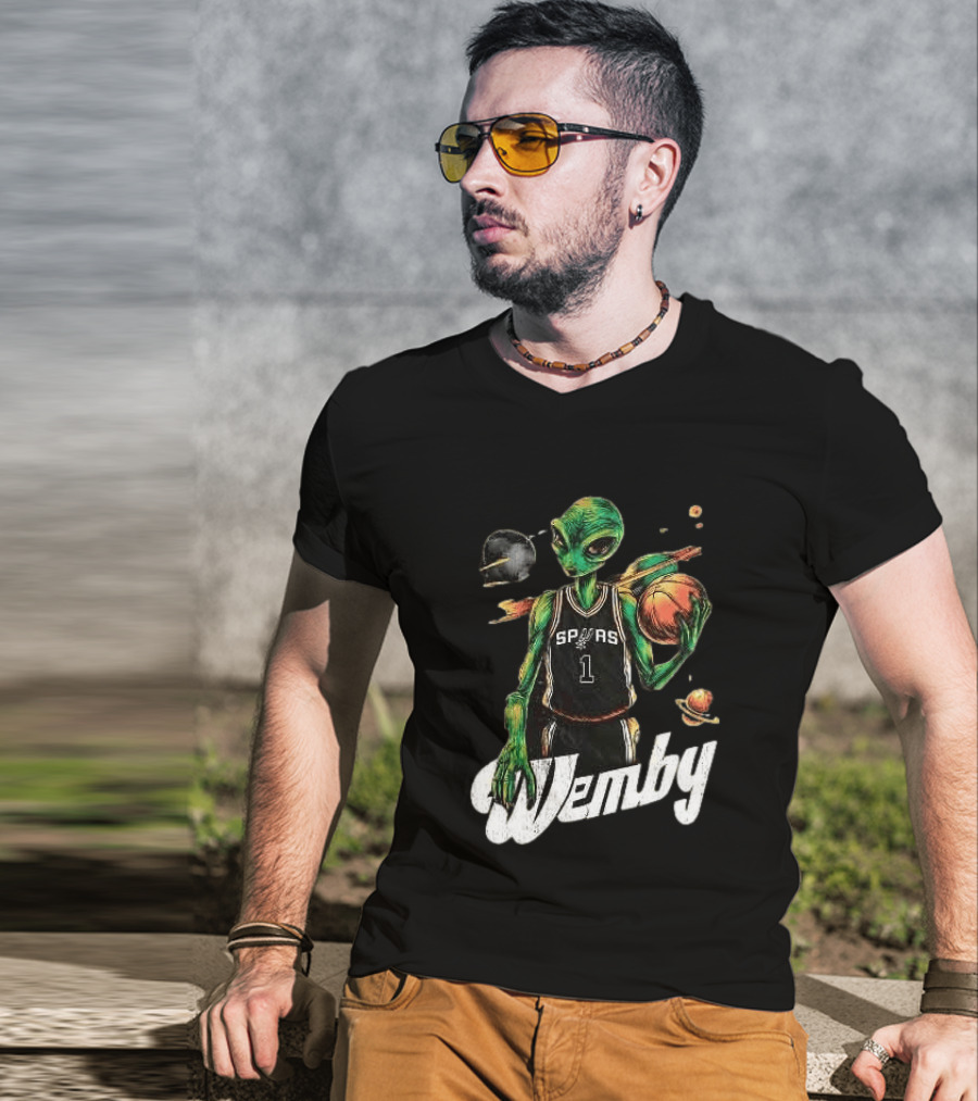 Alien Wemby Victor Wembanyama Spurs NBA 2025 Basketball Star T-Shirt