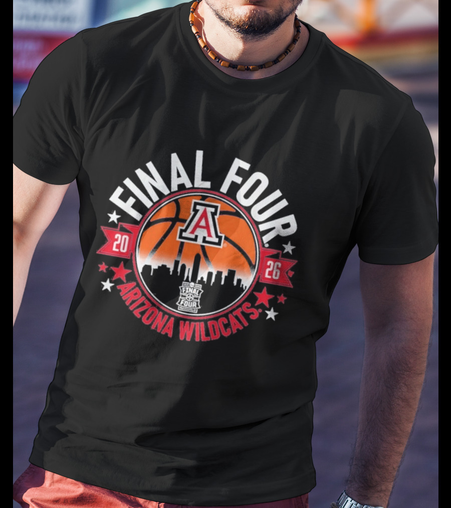 Arizona Wildcats Final Four 2026 MBB Basketball Skyline T-Shirt