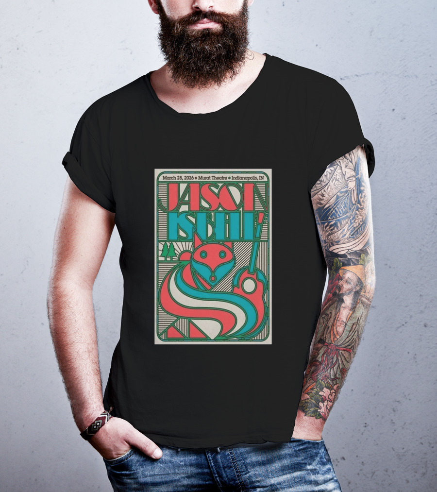 March 28 2026 Jason Isbell Murat Theatre Indianapolis Fox Guitar T-Shirt