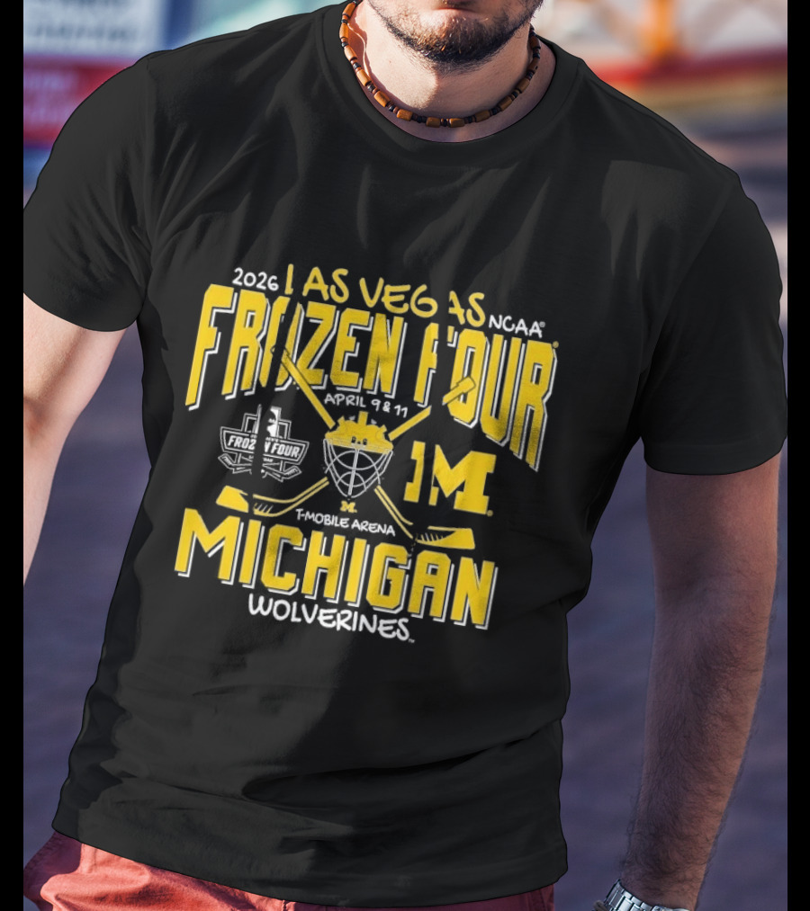 2026 Las Vegas NCAA Frozen Four Michigan Wolverines Mobile Arena T-Shirt