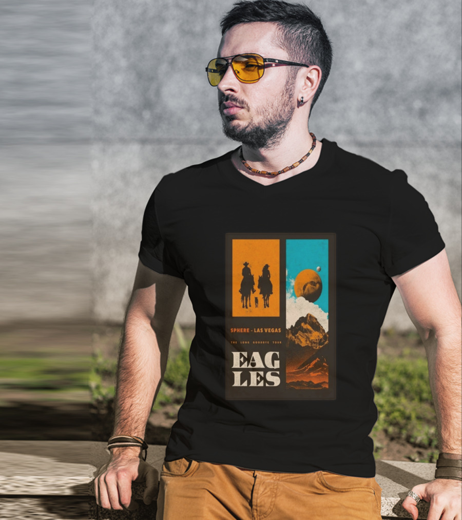 Eagles The Long Goodbye Tour 2026 Sphere Las Vegas Cowboys And Mountains T-Shirt