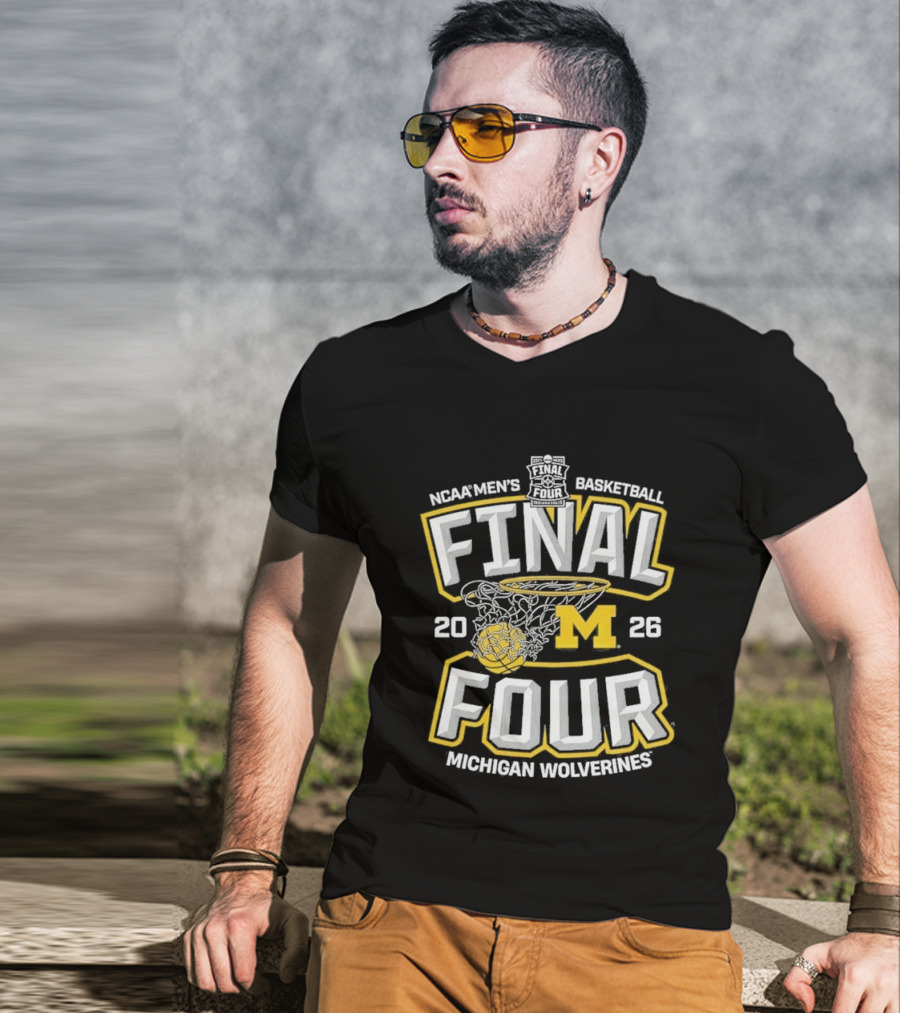 Michigan Wolverines 2026 NCAA Men's Basketball Final Four Championship Nets T-Shirt