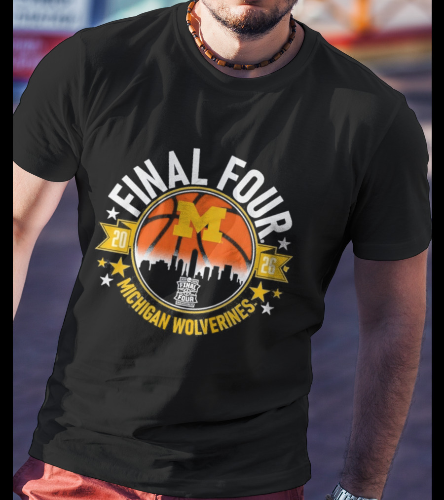 Final Four Michigan Wolverines 2026 Skyline T-Shirt