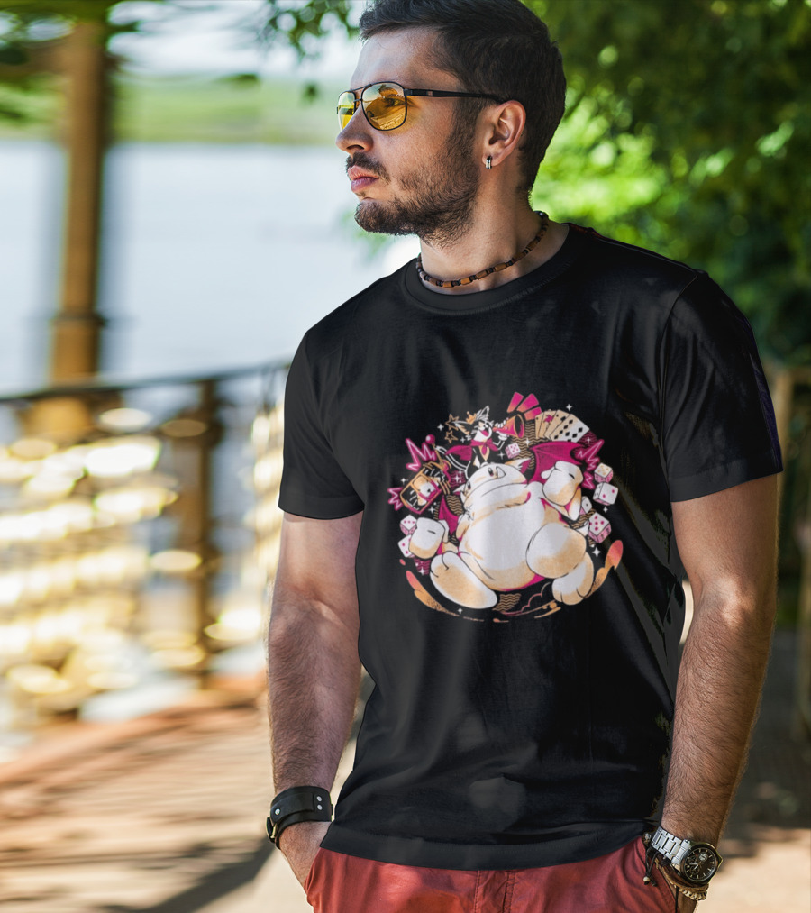 Fortune Favors The Cait Pop Culture Magical Creature With Cards Dice And Mystical T-Shirt