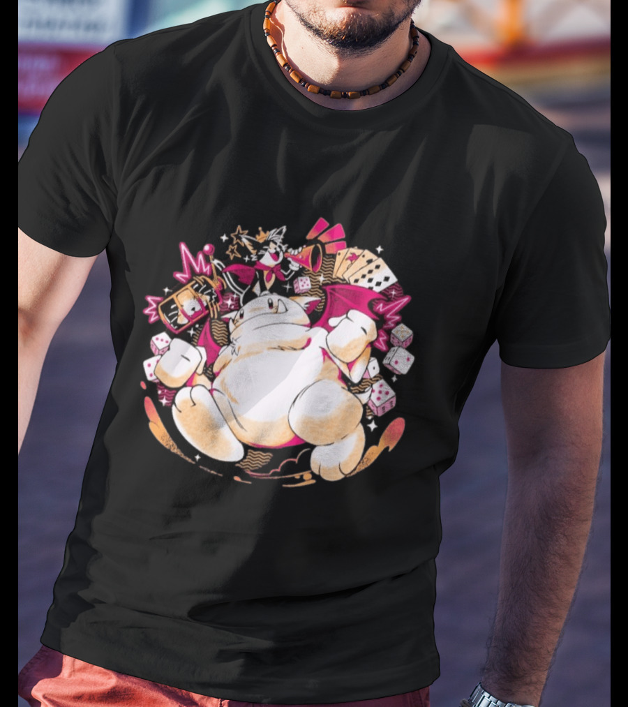 Fortune Favors The Cait Pop Culture Magical Creature With Cards Dice And Mystical T-Shirt