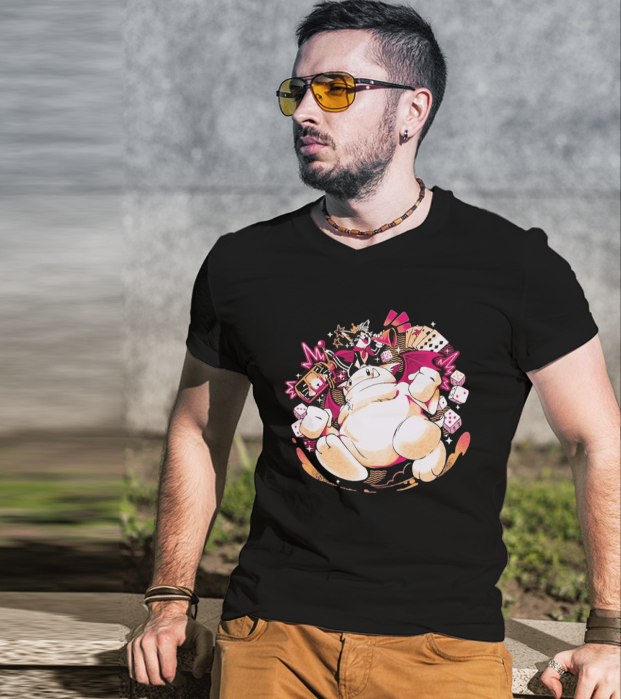 Fortune Favors The Cait Pop Culture Magical Creature With Cards Dice And Mystical T-Shirt