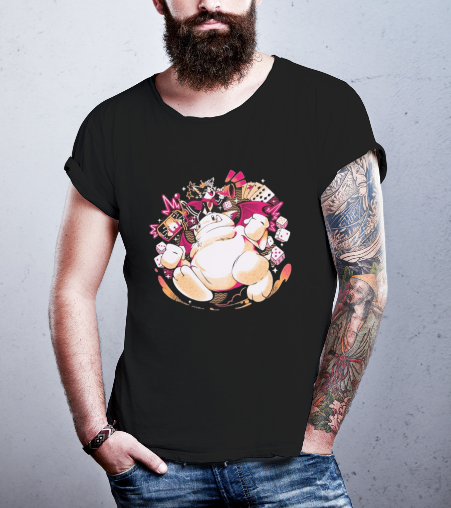 Fortune Favors The Cait Pop Culture Magical Creature With Cards Dice And Mystical T-Shirt