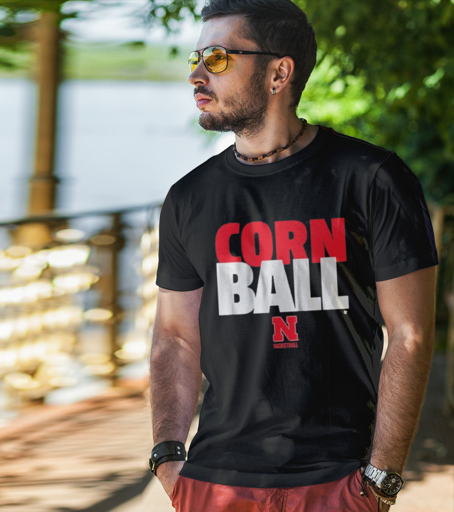 Nebraska Cornhuskers Corn Ball Basketball T-Shirt
