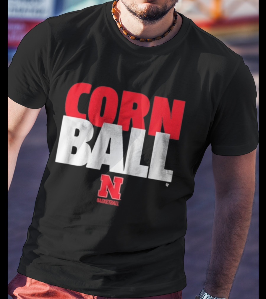 Nebraska Cornhuskers Corn Ball Basketball T-Shirt