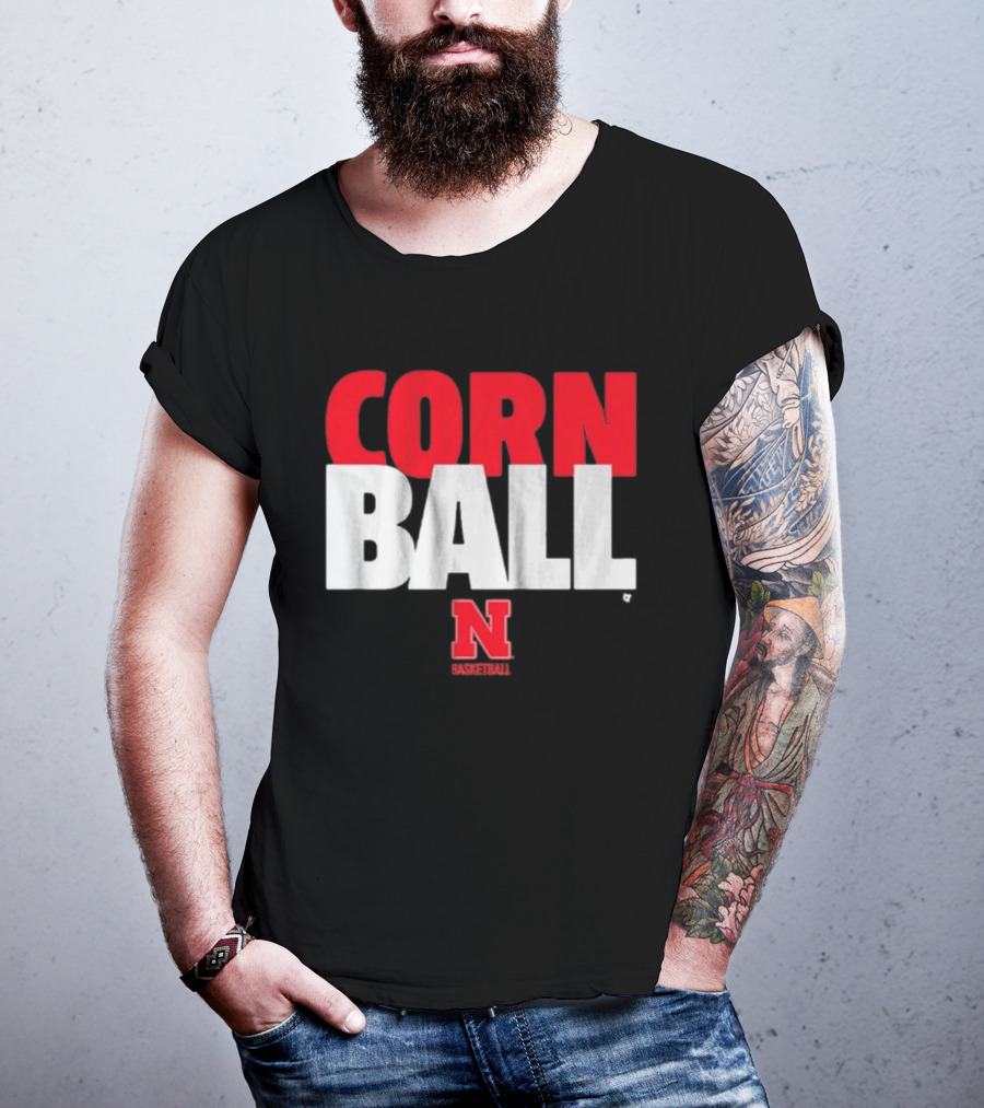 Nebraska Cornhuskers Corn Ball Basketball T-Shirt