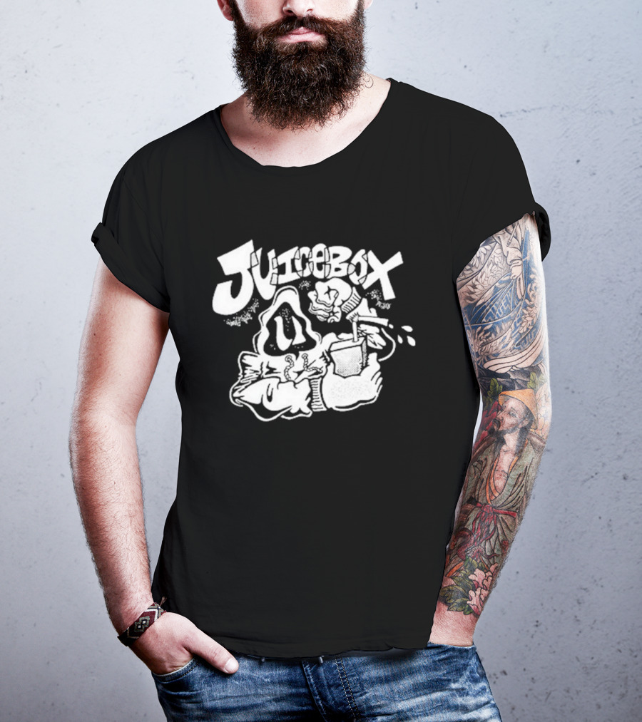 Juicebox Juice Crew Retro Cartoon Character With Drink And Fruit T-Shirt