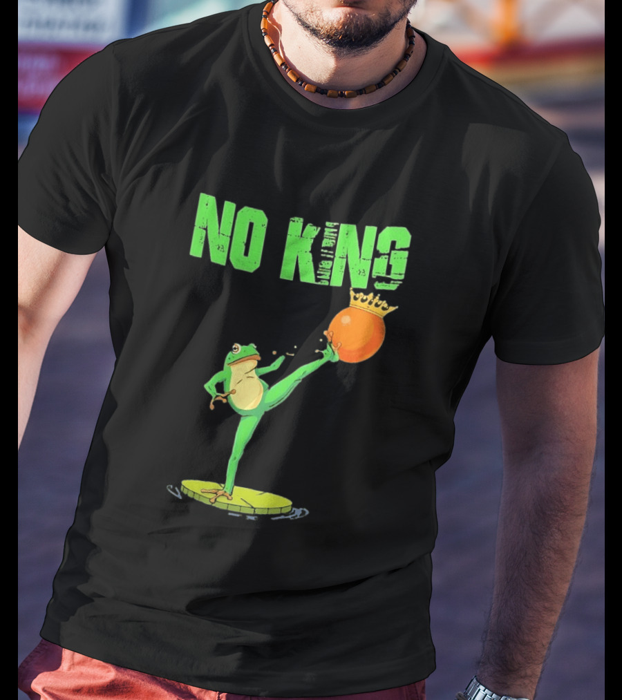 No Kings Portland Frog Kick Out Orange Protest T-Shirt