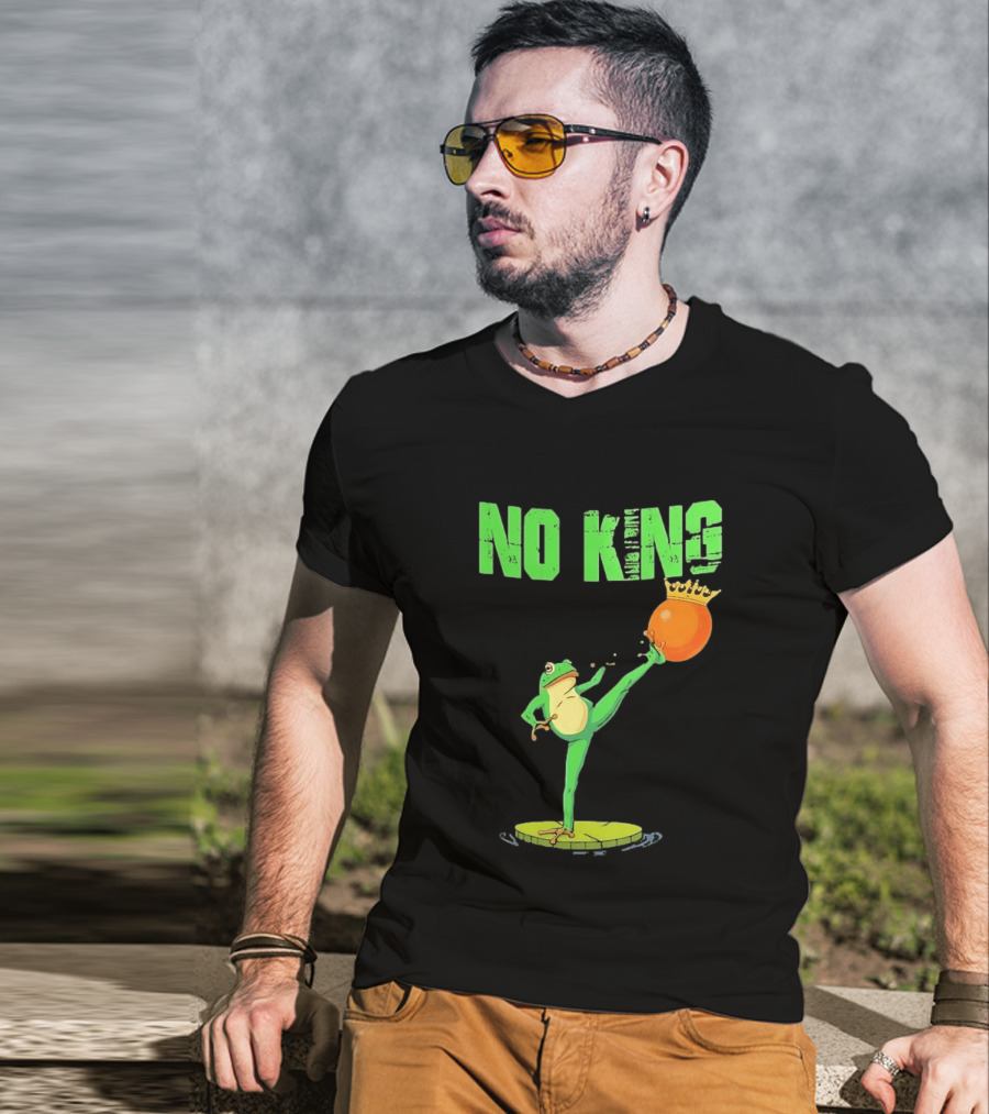 No Kings Portland Frog Kick Out Orange Protest T-Shirt