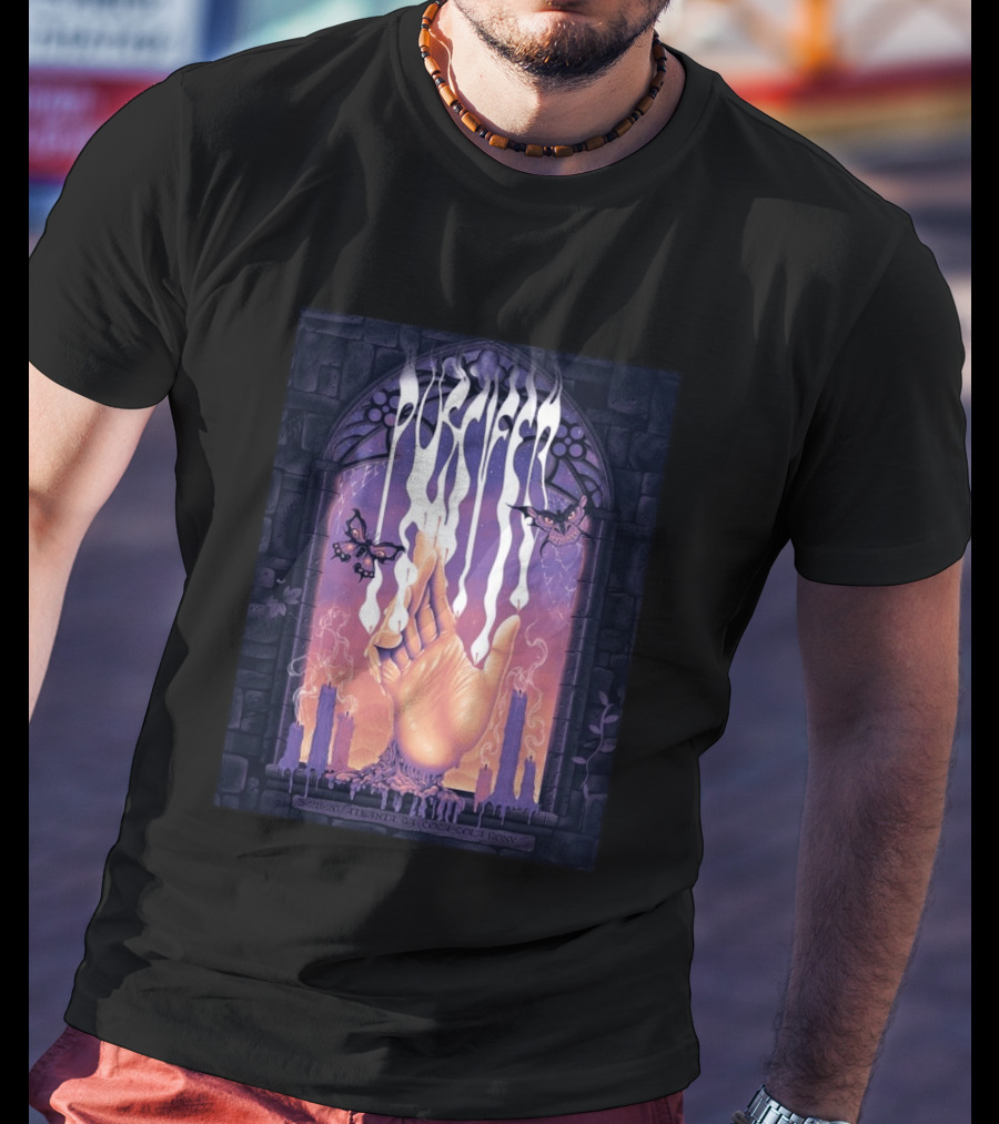 Puscifer Atlanta Georgia 2026 Concert With Hand Symbol And Butterflies At Coca Cola Roxy On March 28 2026 T-Shirt