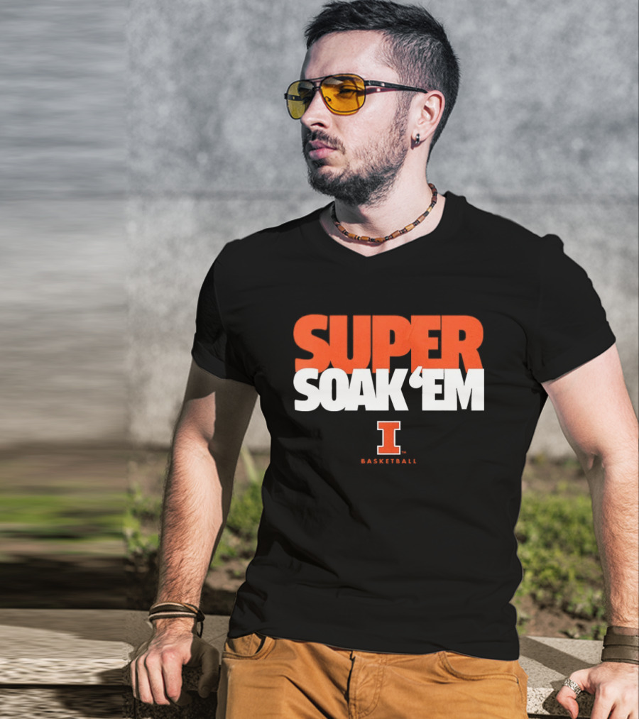 Super Soak 'Em Illinois Fighting Illini Basketball Team Spirit T-Shirt
