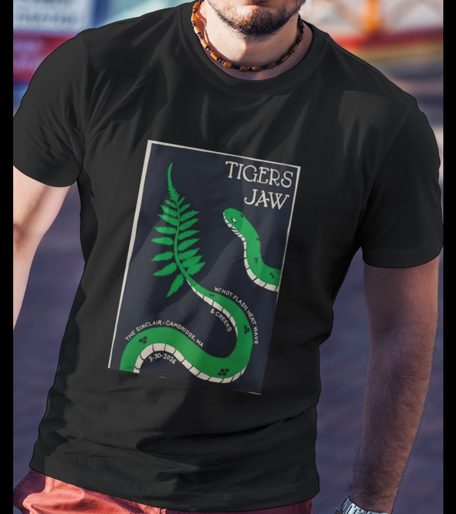 Tigers Jaw The Sinclair Cambridge MA March 30 2026 Snake Fern Hot Flash Heat Wave Creeks T-Shirt
