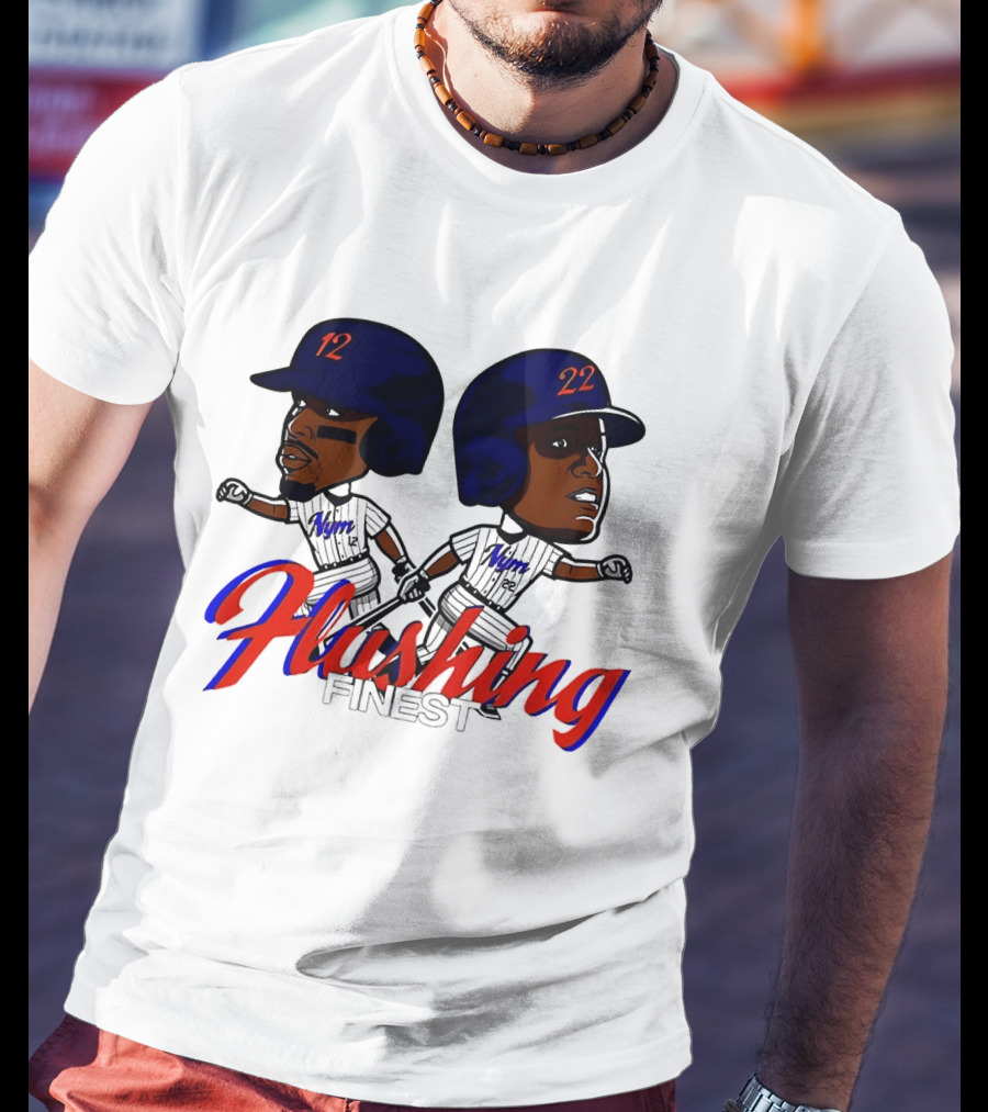 Juan Soto Vs Francisco Lindor Flushing Finest New York Mets Baseball Caricature T-Shirt